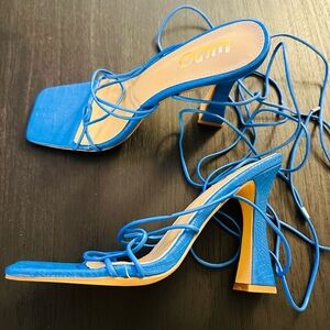 EGO Blue Strappy Heels